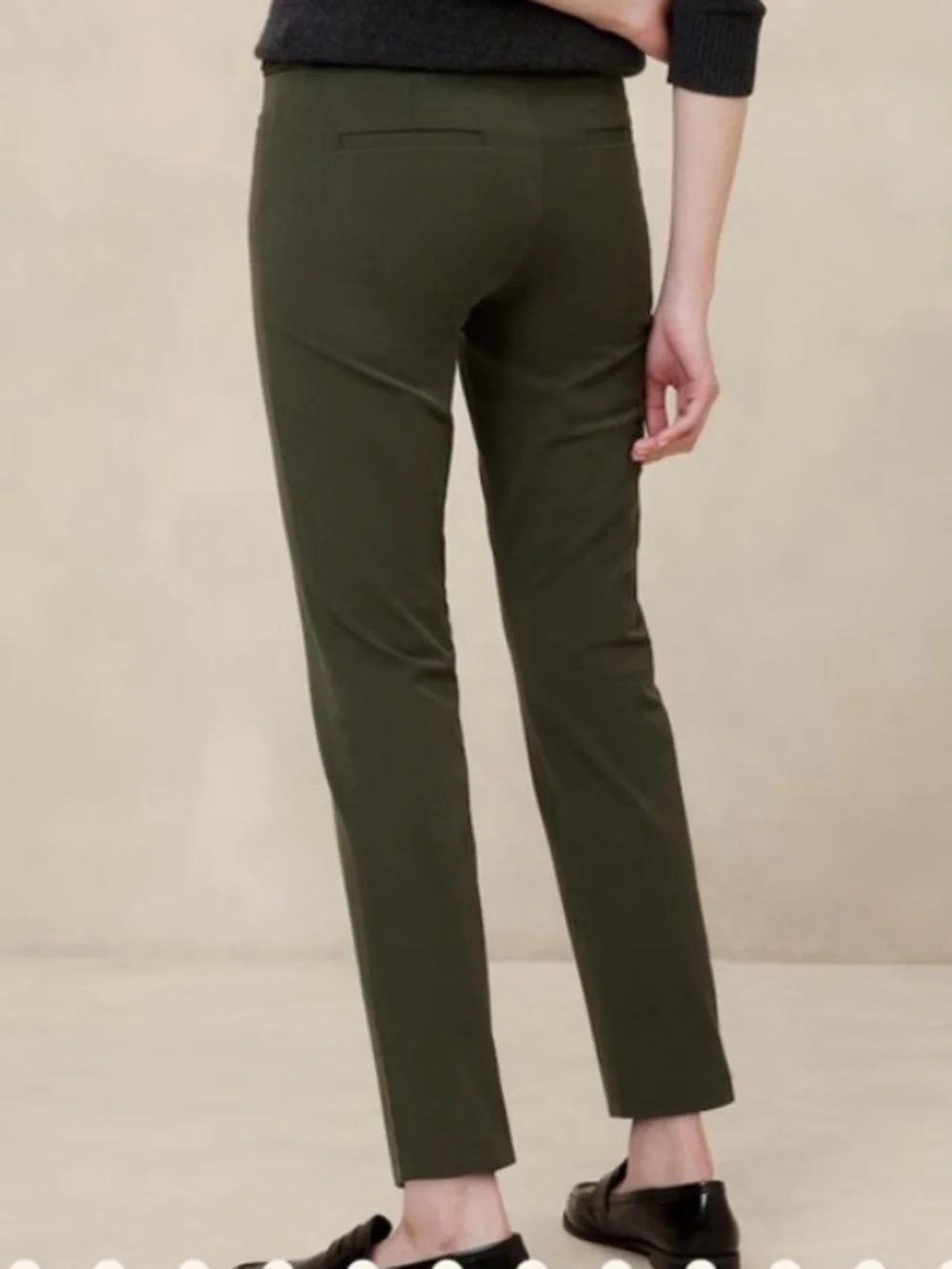 Banana Republic High-Rise Sloan Trouser Pant Olive Cropped Straight-Leg Sz 6 NWT